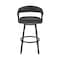 Armen Living Chelsea 25" Swivel Counter Stool with Matte Black Finish and Black Faux Leather LCCSBABLBL26 - alternate 3